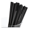 AmerCareRoyal Sip Straws, 7.5", Plastic, Black, 10,000/Carton