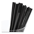 AmerCareRoyal Sip Straws, 7.5", Plastic, Black, 10,000/Carton