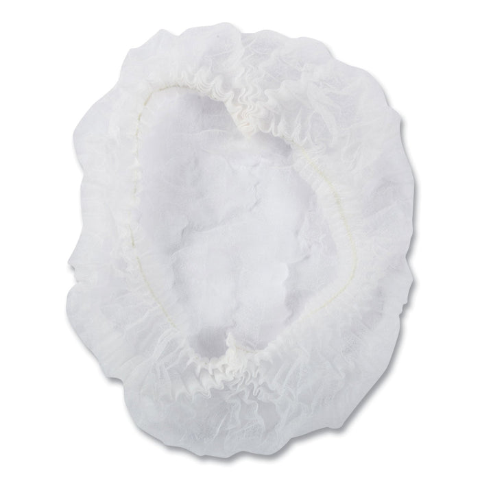 AmerCareRoyal Latex-Free Operating Room Cap, Pleated, Polypropylene, 21", White, 100 Caps/Pack, 10 Packs/Carton