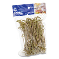 AmerCareRoyal Knotted Bamboo Pick, Olive Green, 4", 1000/Carton