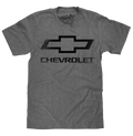 Faded Chevrolet Bowtie Car Logo T-Shirt - Graphite Heather by Tee Luv