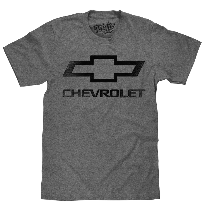 Faded Chevrolet Bowtie Car Logo T-Shirt - Graphite Heather by Tee Luv