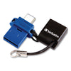 Verbatim Store ‘n' Go Dual USB 3.0 Flash Drive for USB-C Devices, 32 GB, Blue
