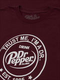 Dr Pepper Trust Me I'm A Dr Est 1885 Soda Pop Logo T-Shirt - Burgundy by Tee Luv