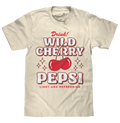 Wild Cherry Pepsi 70s Soda Logo T-Shirt - Cream by Tee Luv