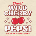 Wild Cherry Pepsi 70s Soda Logo T-Shirt - Cream by Tee Luv