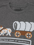 The Oregon Trail You Have Died of Dysentery Video Game Quote T-Shirt - Heather Graphite by Tee Luv