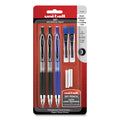 uniball 207 Mechanical Pencil with Lead and Eraser Refills, 0.7 mm, HB (#2), Black Lead, Assorted Barrel Colors, 3/Set