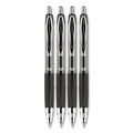uniball Signo 207 Gel Pen, Retractable, Medium 0.7 mm, Black Ink, Translucent Black Barrel, 4/Pack