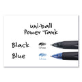 uniball Power Tank RT Ballpoint Pen, Retractable, Bold 1 mm, Black Ink, Smoke/Black Barrel, Dozen