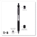 uniball Signo Gel Pen, Retractable, Medium 0.7 mm, Black Ink, Black/Metallic Accents Barrel, Dozen
