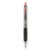 uniball Signo 207 Gel Pen, Retractable, Medium 0.7 mm, Red Ink, Smoke/Black/Red Barrel, Dozen