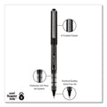 uniball VISION Roller Ball Pen, Stick, Bold 1 mm, Blue Ink, Black/Blue Barrel, Dozen
