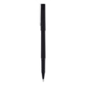 uniball Roller Ball Pen, Stick, Micro 0.5 mm, Black Ink, Black Barrel, 72/Pack