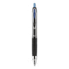uniball Signo 207 Gel Pen, Retractable, Medium 0.7 mm, Blue Ink, Smoke/Black/Blue Barrel, Dozen