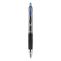 uniball Signo 207 Gel Pen, Retractable, Medium 0.7 mm, Blue Ink, Smoke/Black/Blue Barrel, Dozen