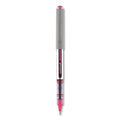 uniball VISION Roller Ball Pen, Stick, Fine 0.7 mm, Passion Pink Ink, Gray Barrel, Dozen