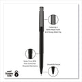uniball Roller Ball Pen, Stick, Micro 0.5 mm, Black Ink, Black Matte Barrel, 36/Pack