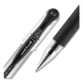 uniball Signo GRIP Gel Pen, Stick, Medium 0.7 mm, Black Ink, Silver/Black Barrel, Dozen