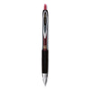 uniball Signo 207 Gel Pen, Retractable, Micro 0.5 mm, Red Ink, Smoke/Black/Red Barrel, Dozen