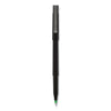 uniball Roller Ball Pen, Stick, Fine 0.7 mm, Green Ink, Black Matte Barrel, Dozen