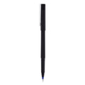 uniball Roller Ball Pen, Stick, Micro 0.5 mm, Blue Ink, Black Barrel, 72/Pack