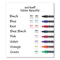 uniball VISION Needle Roller Ball Pen, Stick, Fine 0.7 mm, Black Ink, Silver Barrel, Dozen