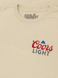 Coors Light Baseball League Front and Back Beer Logo T-Shirt - Cream by Tee Luv