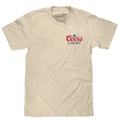 Coors Light Baseball League Front and Back Beer Logo T-Shirt - Cream by Tee Luv