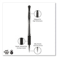 uniball Signo GRIP Gel Pen, Stick, Medium 0.7 mm, Black Ink, Silver/Black Barrel, Dozen