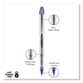 uniball VISION ELITE Roller Ball Pen, Stick, Bold 0.8 mm, Blue Ink, White/Blue Barrel