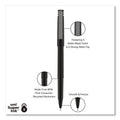 uniball Roller Ball Pen, Stick, Micro 0.5 mm, Black Ink, Black Matte Barrel, Dozen