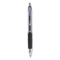uniball Signo 207 Gel Pen, Retractable, Medium 0.7 mm, Purple Ink, Smoke/Black/Purple Barrel, Dozen