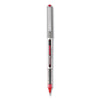 uniball VISION Roller Ball Pen, Stick, Fine 0.7 mm, Red Ink, Gray/Red Barrel, Dozen
