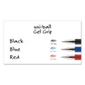 uniball Signo GRIP Gel Pen, Stick, Medium 0.7 mm, Red Ink, Silver/Red Barrel, Dozen