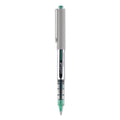 uniball VISION Roller Ball Pen, Stick, Fine 0.7 mm, Evergreen Ink, Gray Barrel, Dozen
