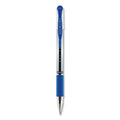 uniball Signo GRIP Gel Pen, Stick, Medium 0.7 mm, Blue Ink, Silver/Blue Barrel, Dozen