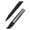 uniball Roller Ball Pen, Stick, Micro 0.5 mm, Blue Ink, Black Barrel, 72/Pack