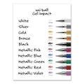 uniball Impact Bold Gel Pen, Stick, Bold 1 mm, Assorted Marvelous Metallics Ink and Barrel Colors, 3/Pack