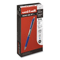 uniball Signo Gel Pen, Retractable, Medium 0.7 mm, Blue Ink, Blue/Metallic Accents Barrel, Dozen