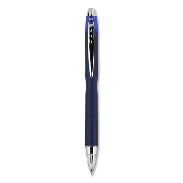 uniball Jetstream Retractable Ballpoint Pen, Fine 0.7 mm, Blue Ink, Blue Barrel
