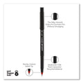 uniball ONYX Roller Ball Pen, Stick, Micro 0.5 mm, Red Ink, Black Matte Barrel, Dozen
