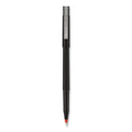 uniball Roller Ball Pen, Stick, Micro 0.5 mm, Red Ink, Black Matte Barrel, Dozen