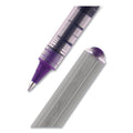 uniball VISION Roller Ball Pen, Stick, Fine 0.7 mm, Majestic Purple Ink, Gray Barrel, Dozen