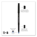 uniball ONYX Roller Ball Pen, Stick, Fine 0.7 mm, Blue Ink, Black Matte Barrel, 72/Pack