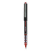 uniball VISION Roller Ball Pen, Stick, Micro 0.5 mm, Red Ink, Gray/Red Barrel, Dozen