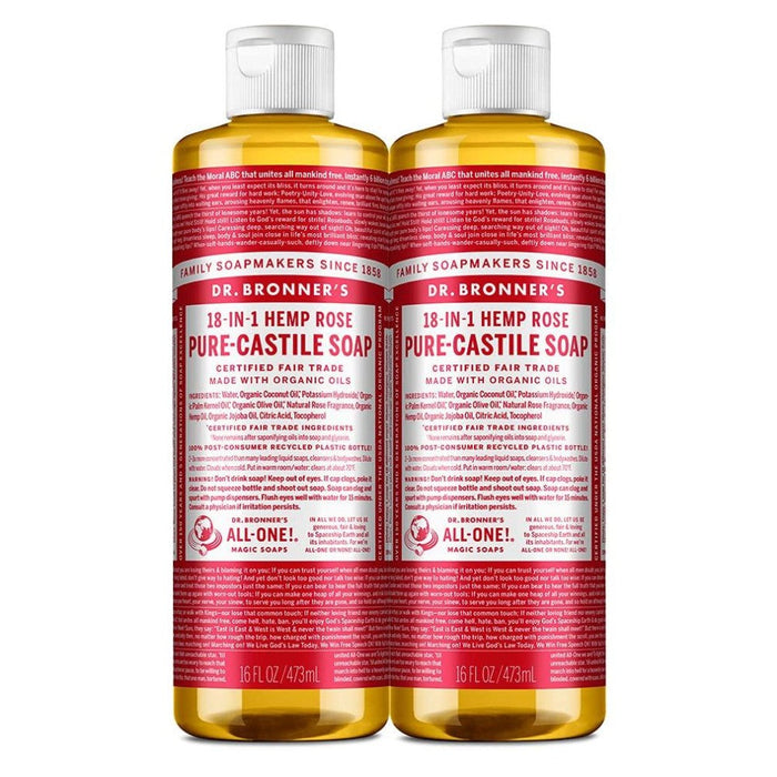 Dr. Bronner's Pure Castile Liquid Soap Rose -- 16 Fl Oz by Pasteur Pharmacy