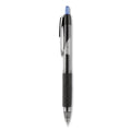 uniball Signo 207 Needle Point Gel Pen, Retractable, Medium 0.7 mm, Blue Ink, Black Barrel, Dozen
