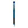 uniball Grip Roller Ball Pen, Stick, Micro 0.5 mm, Blue Ink, Blue Barrel, Dozen