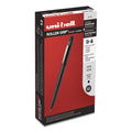 uniball Grip Roller Ball Pen, Stick, Micro 0.5 mm, Black Ink, Black Barrel, Dozen
